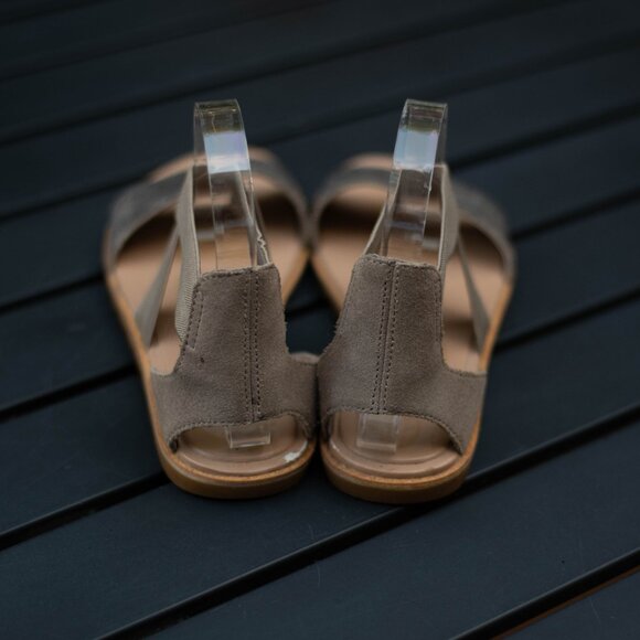 Sorel Ella II Sandals Womens US 8 Strappy Slip On Flats Metallic Ash Brown - Picture 5 of 16